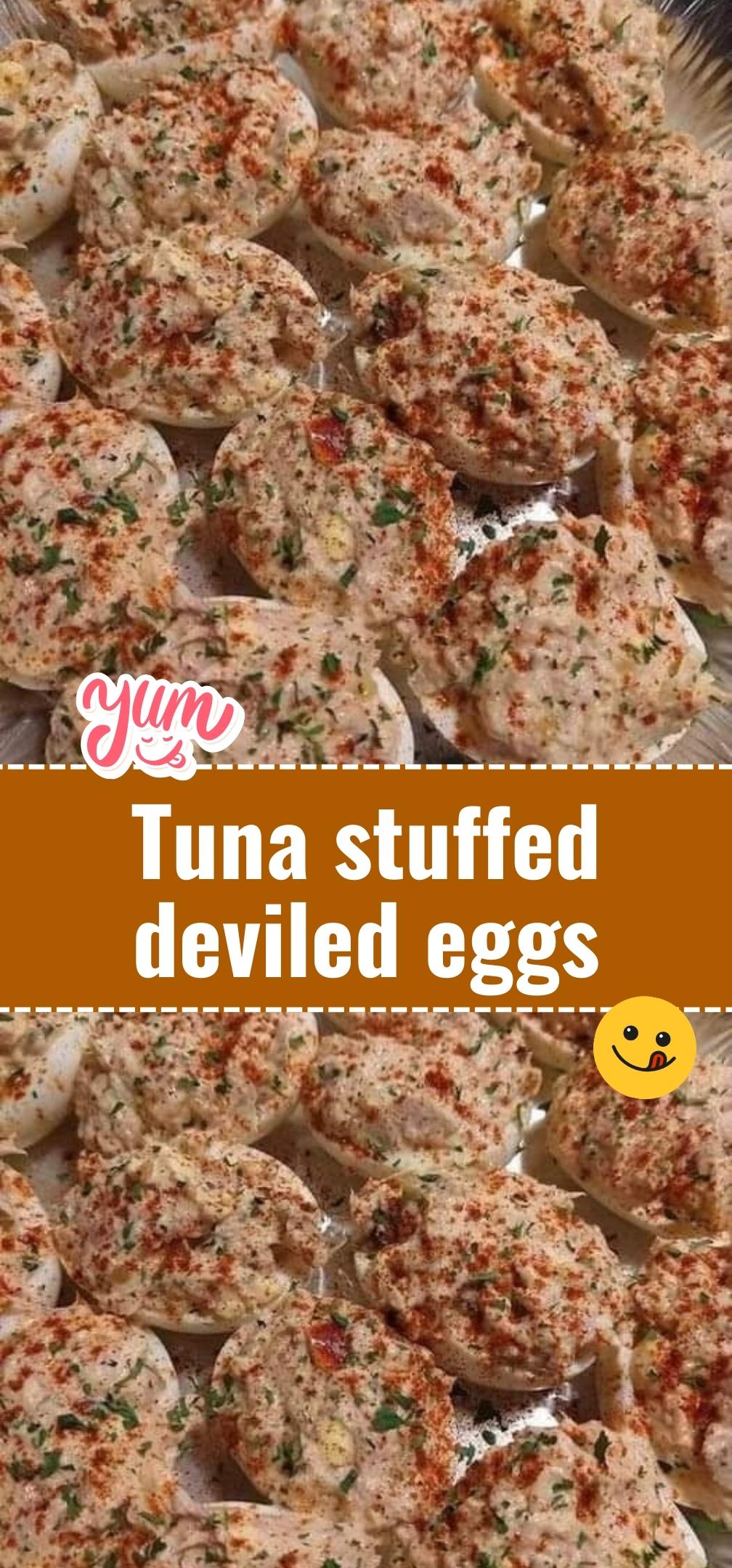 Tuna stuffed deviled eggs