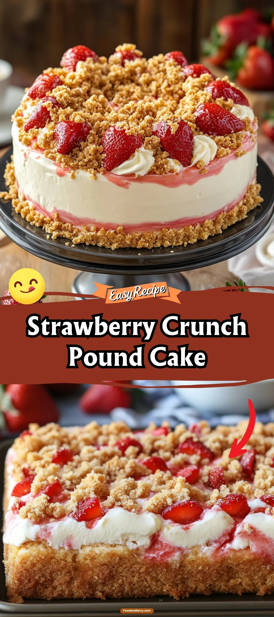 Strawberry Crunch Pound Cake