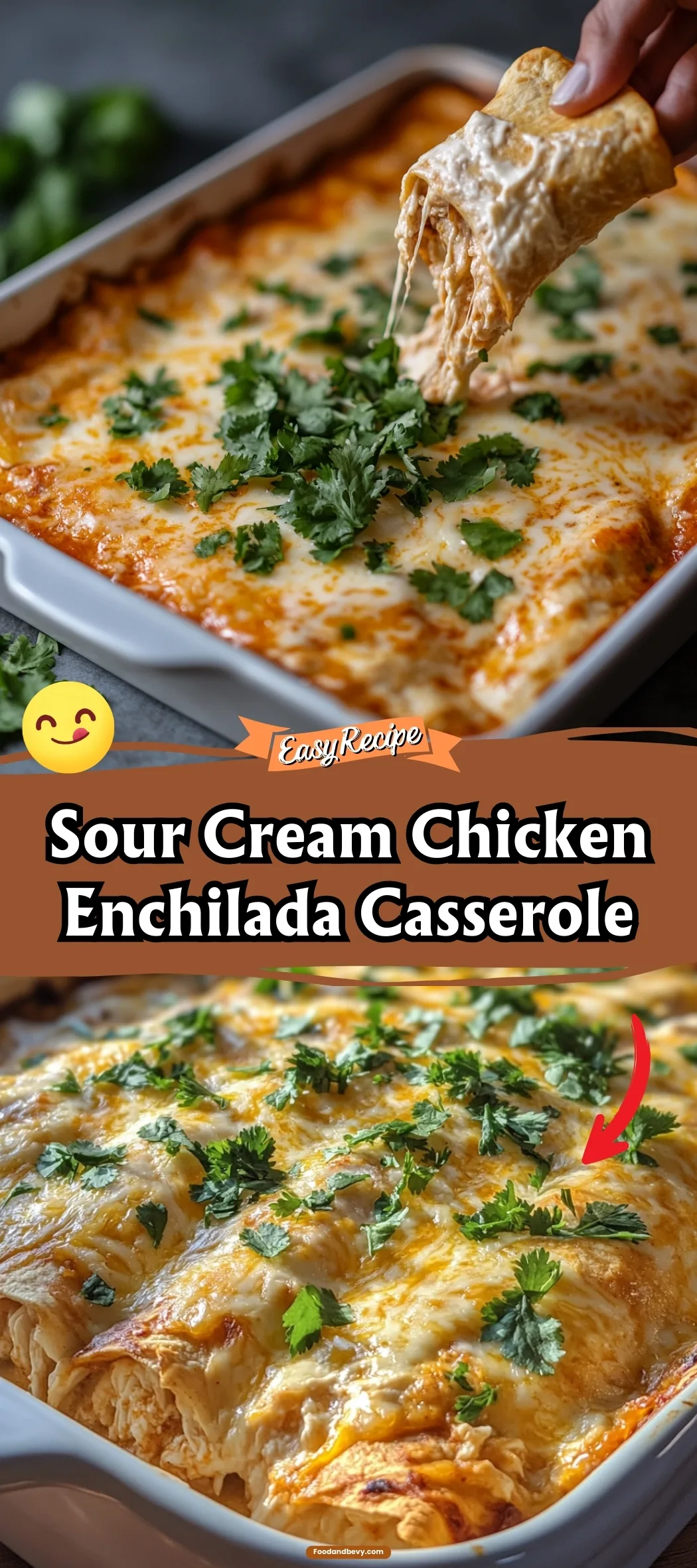 Sour Cream Chicken Enchilada Casserole