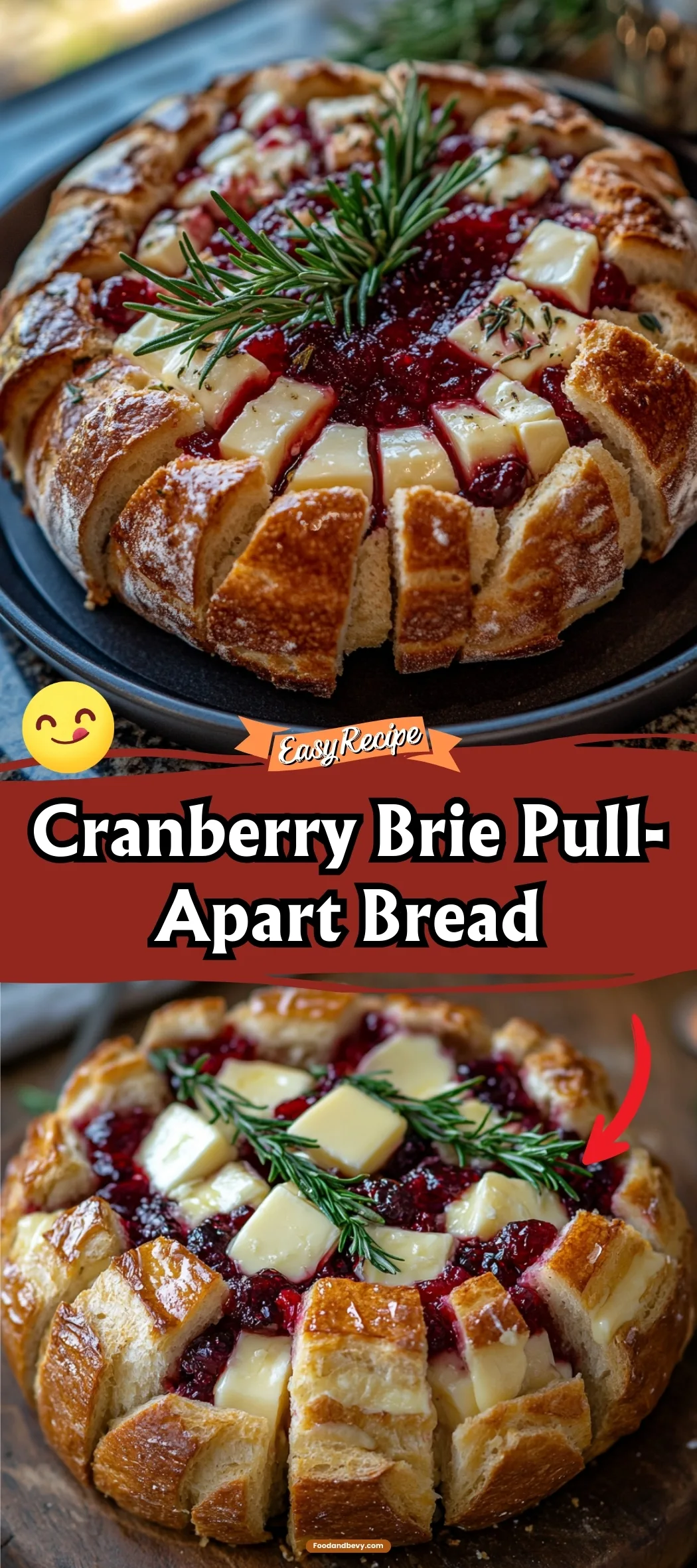 Cranberry Brie Pull-Apart Bread