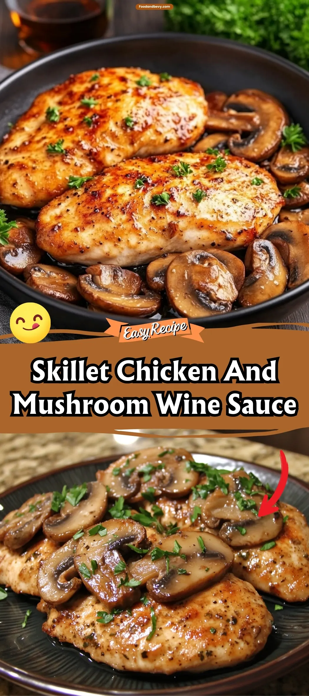 Skillet Chicken And Mushroom Wine Sauce