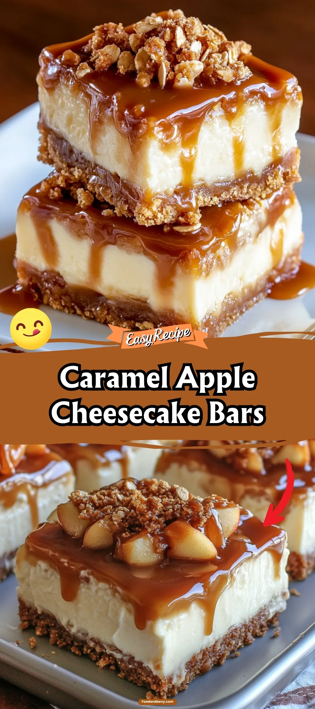 Caramel Apple Cheesecake Bars