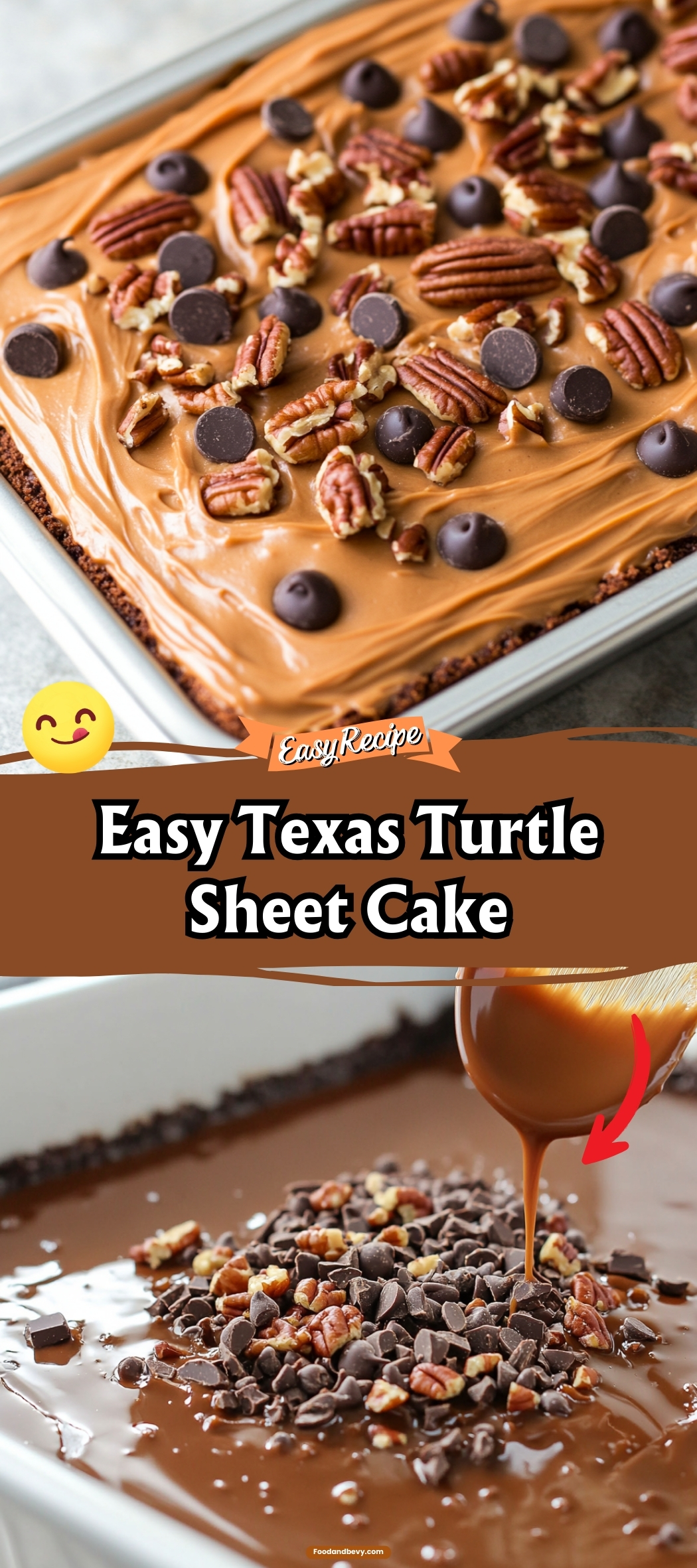 Easy Texas Turtle Sheet Cake