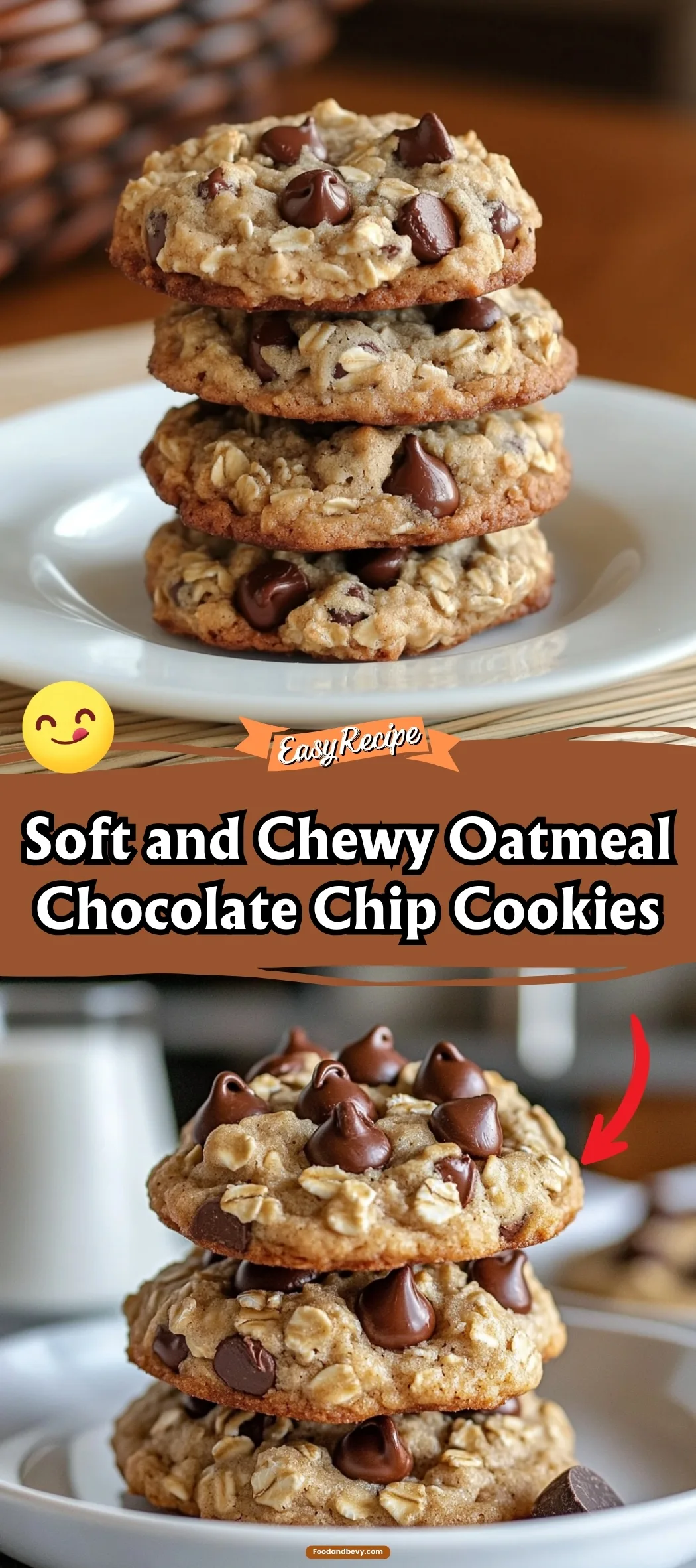 Soft And Chewy Oatmeal Chocolate Chip Cookies