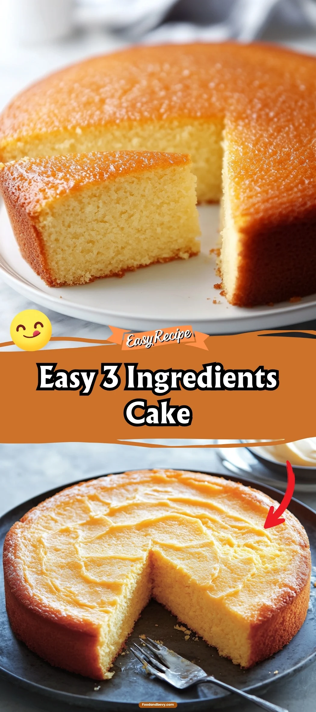 Easy 3 Ingredients Cake