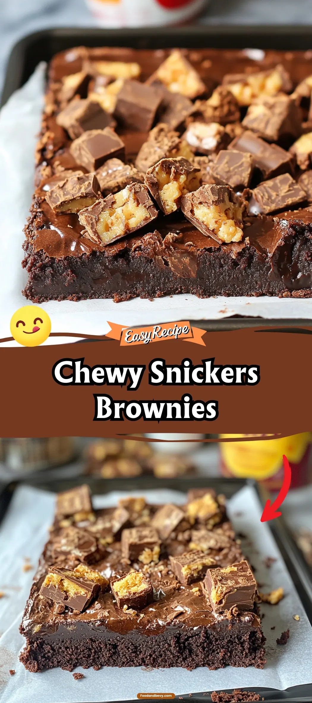 Chewy Snickers Brownies
