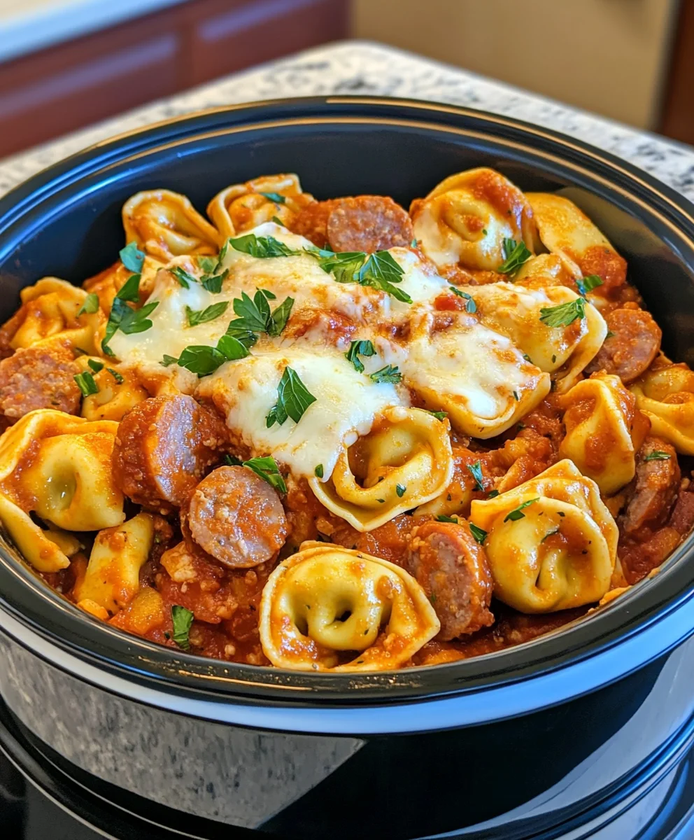 Crockpot Cheese Tortellini And Sausage