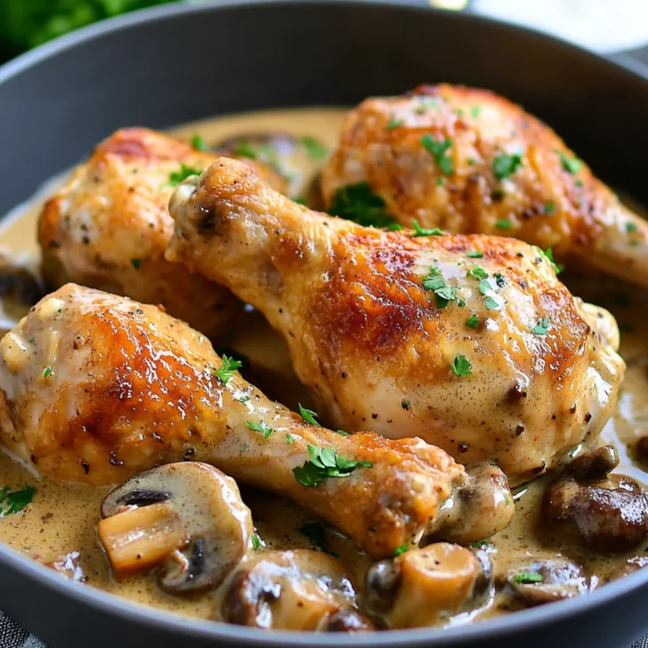 Baked Chicken Legs with Cream of Mushroom