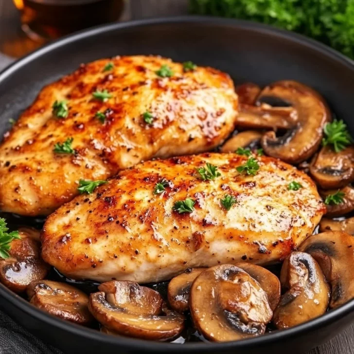 Skillet Chicken And Mushroom Wine Sauce