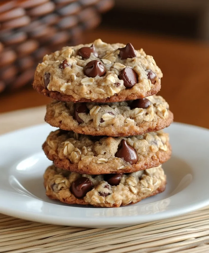 Soft And Chewy Oatmeal Chocolate Chip Cookies