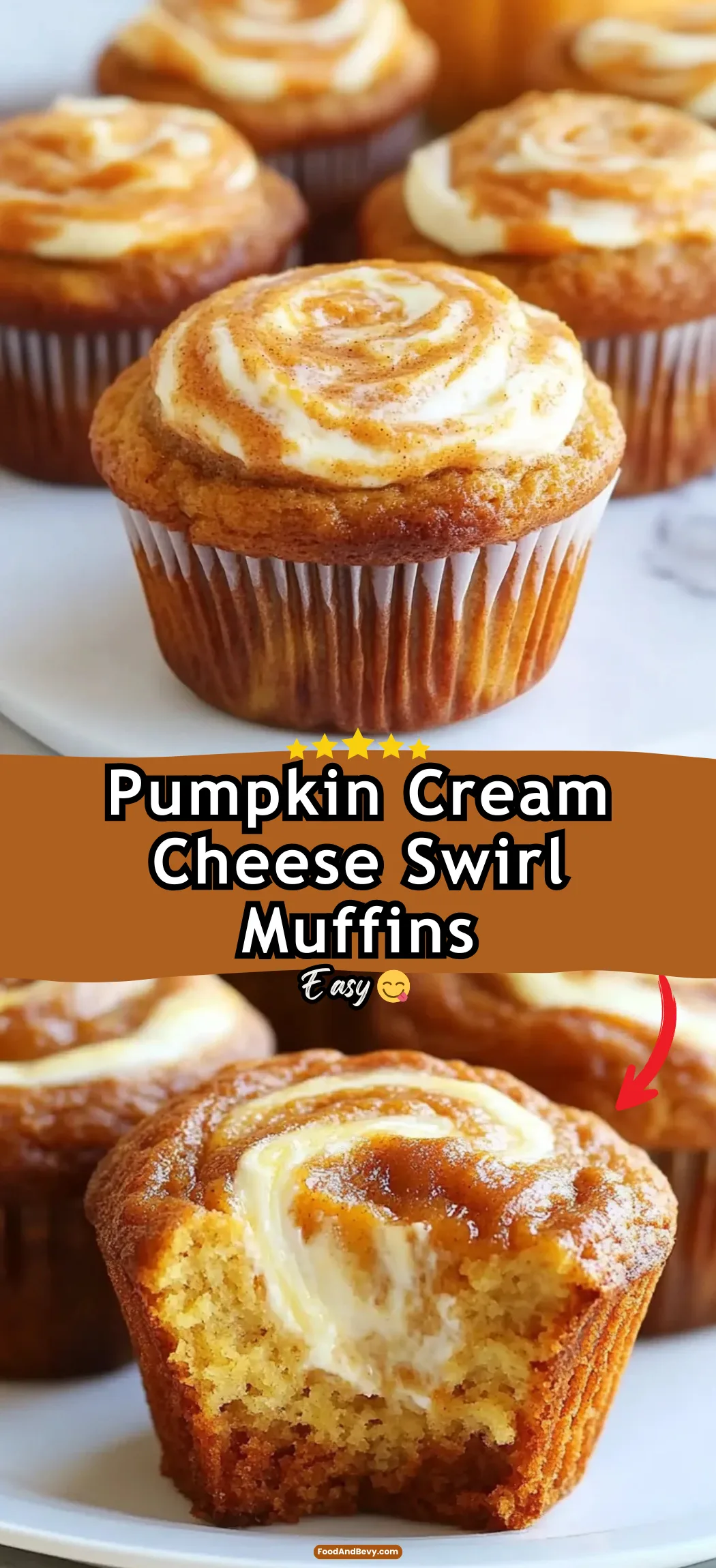 Pumpkin Cream Cheese Swirl Muffins