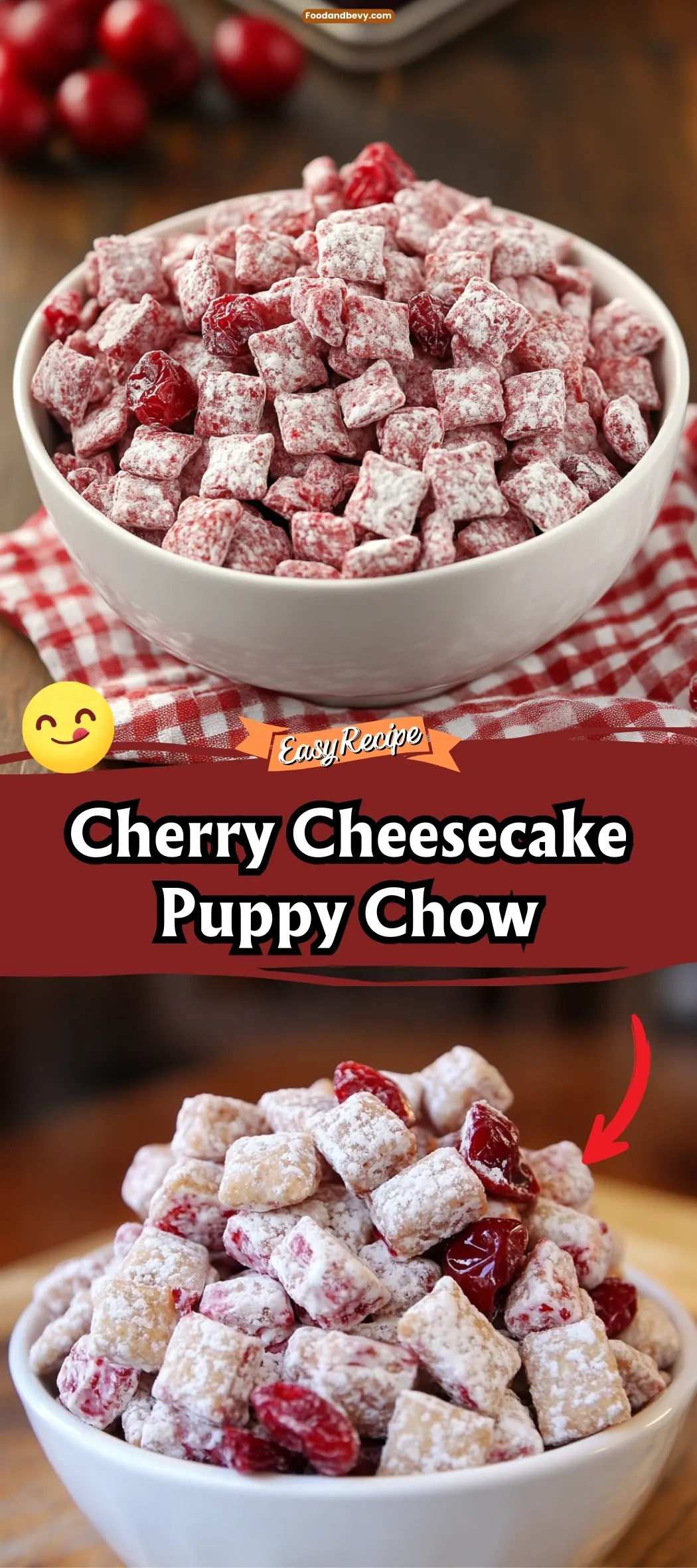 Cherry Cheesecake Puppy Chow