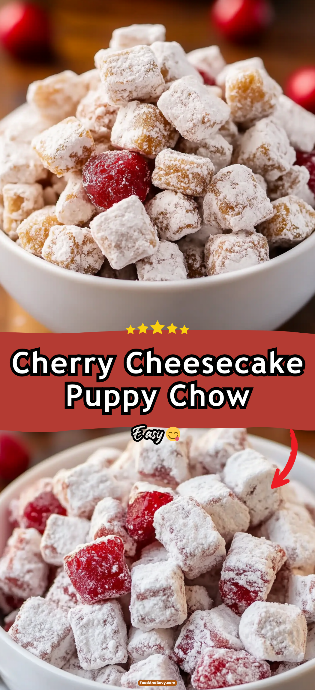 Cherry Cheesecake Puppy Chow
