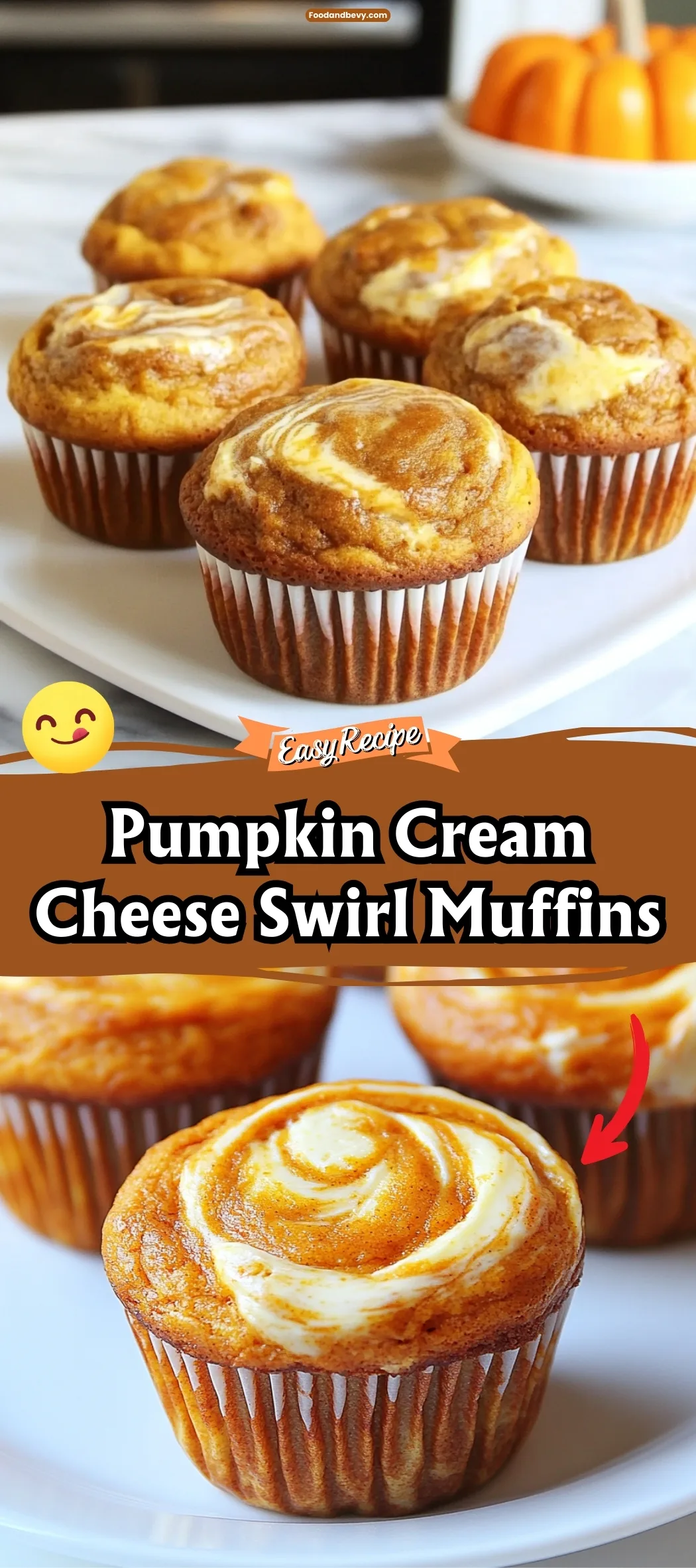 Pumpkin Cream Cheese Swirl Muffins
