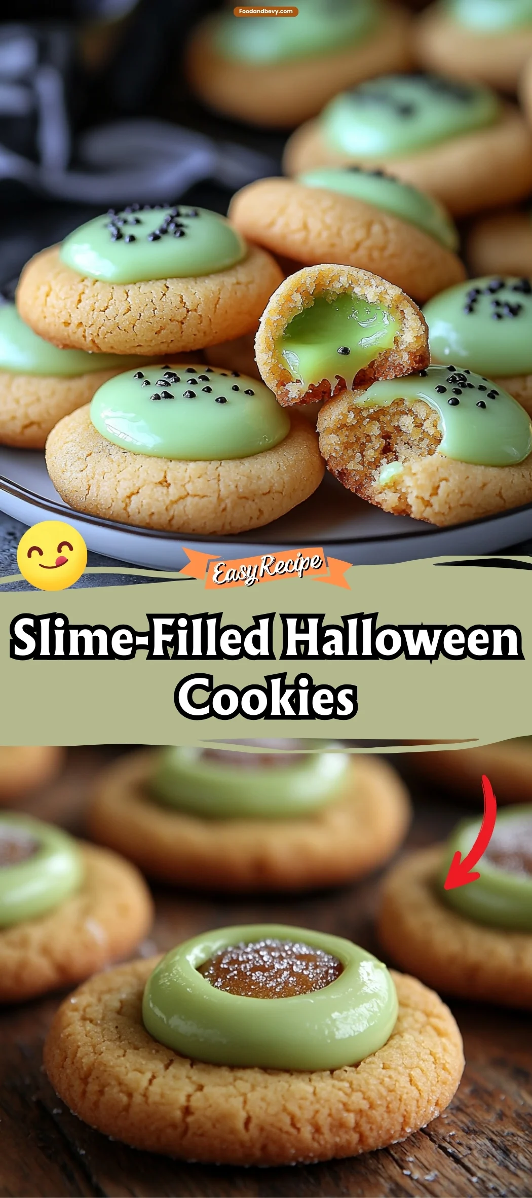 Slime-Filled Halloween Cookies