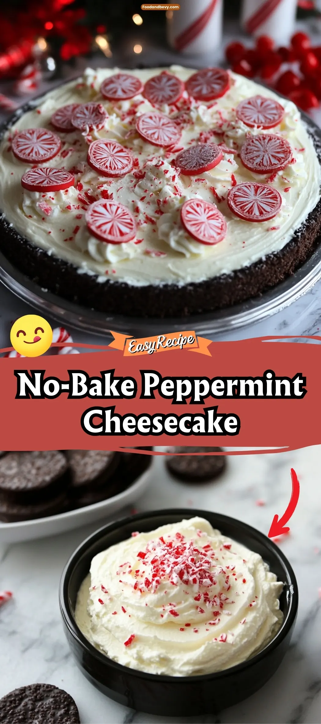 No-Bake Peppermint Cheesecake