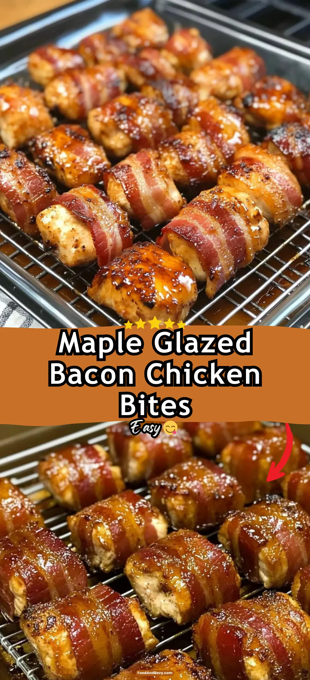 Maple Glazed Bacon Chicken Bites