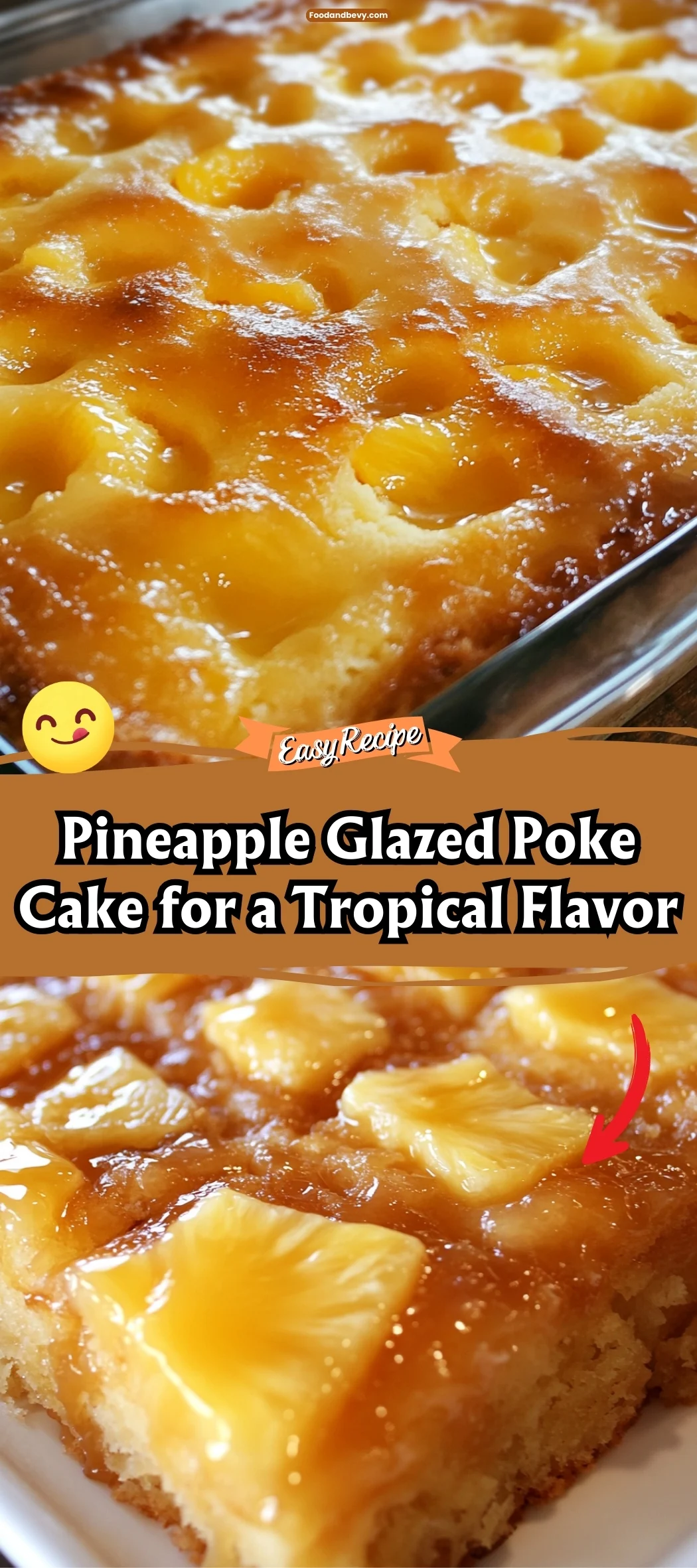 Pineapple Glazed Poke Cake for a Tropical Flavor