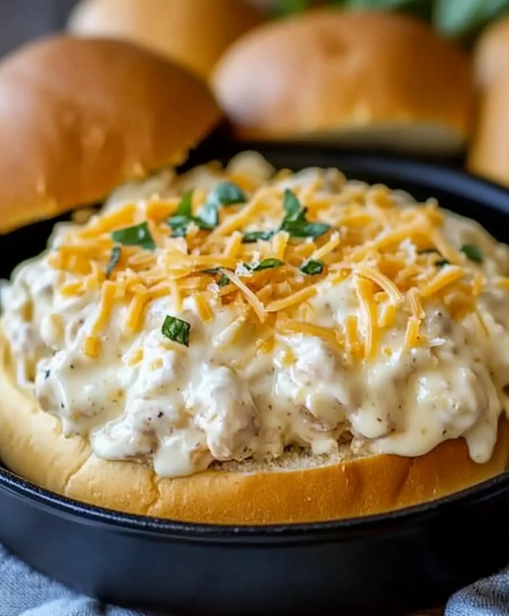Chicken Alfredo Sloppy Joes