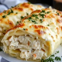 Chicken Alfredo Lasagna Rolls