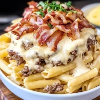 Loaded Bacon Cheeseburger Alfredo Pasta