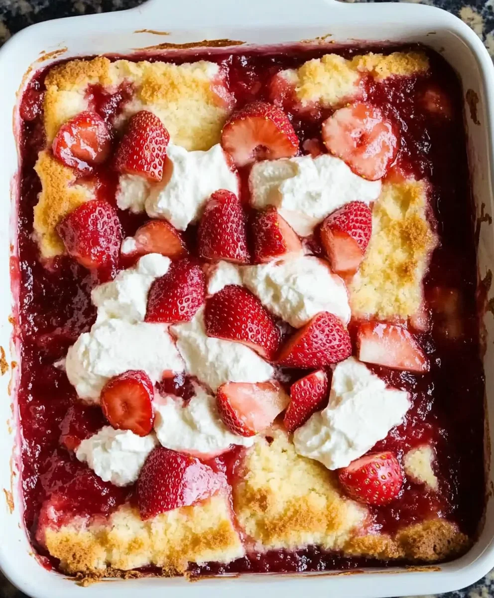 Strawberry Cheesecake Dump Cake
