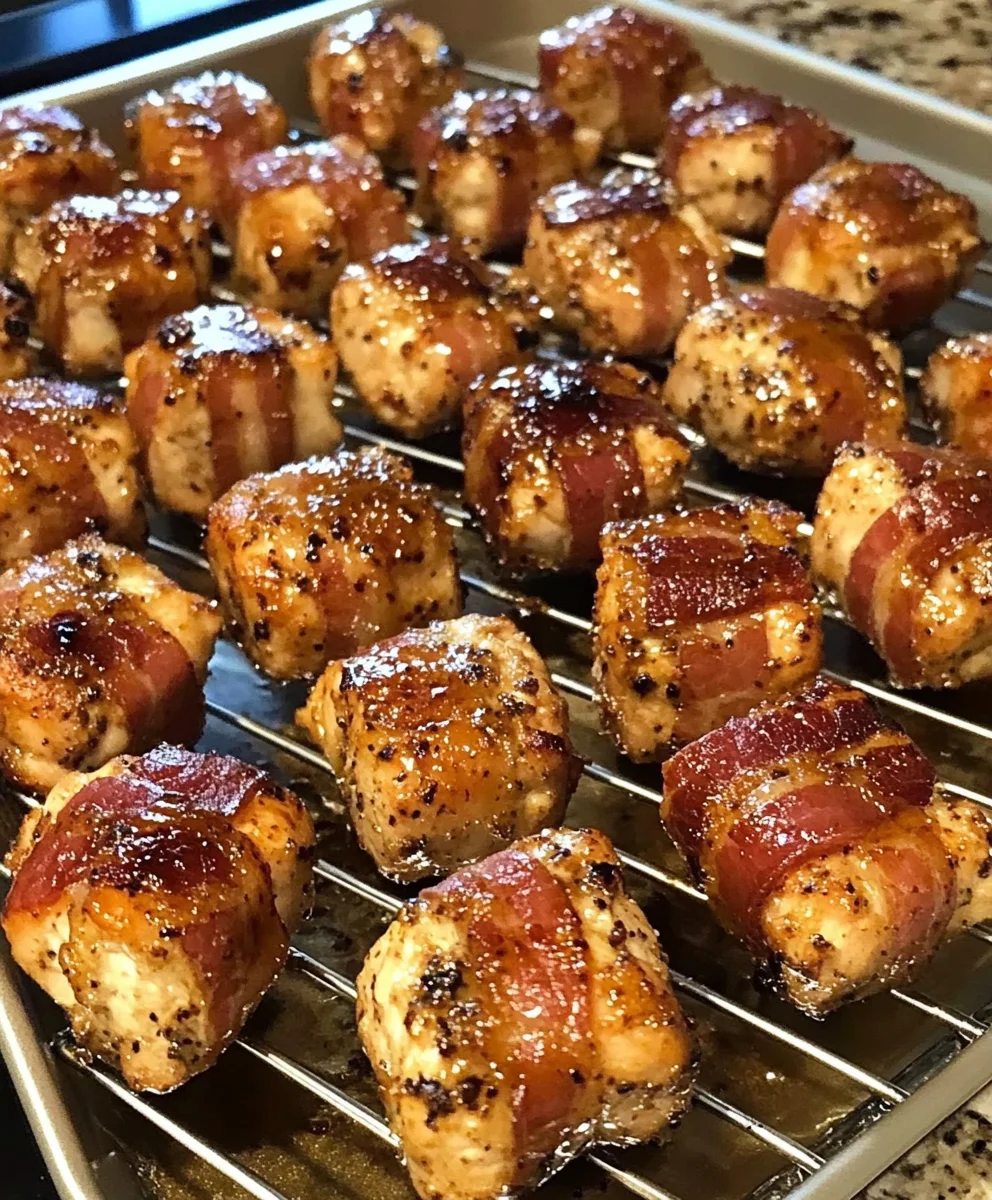 Maple Glazed Bacon Chicken Bites