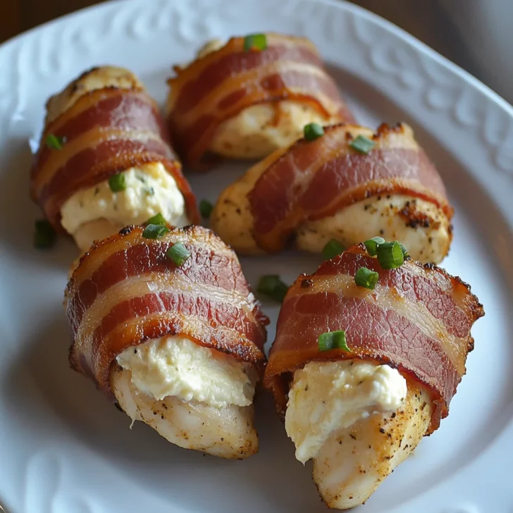 Bacon Wrapped Cream Cheese Stuffed Chicken Breast