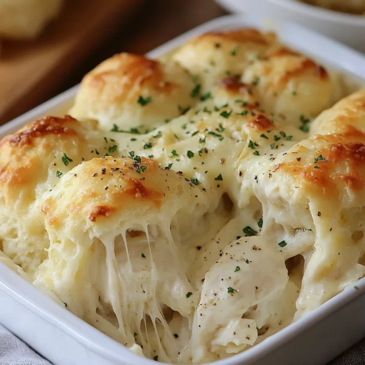 Chicken Alfredo Biscuit Bake