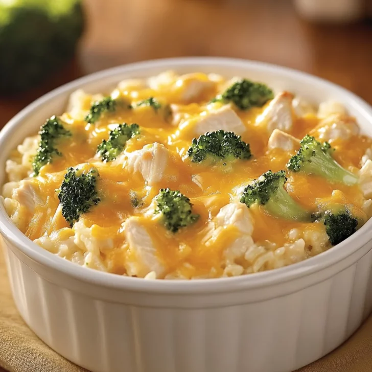 One Pot Cheesy Chicken Broccoli & Rice Casserole