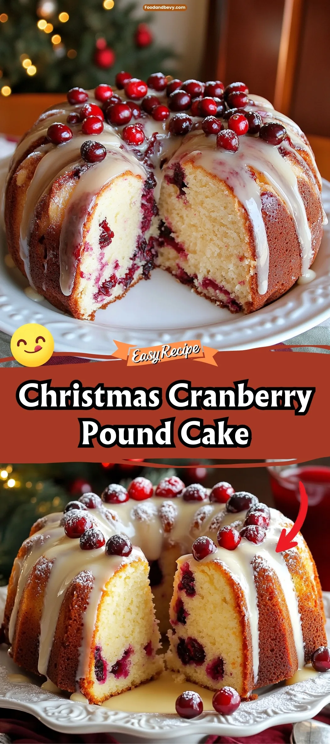 Christmas Cranberry Pound Cake