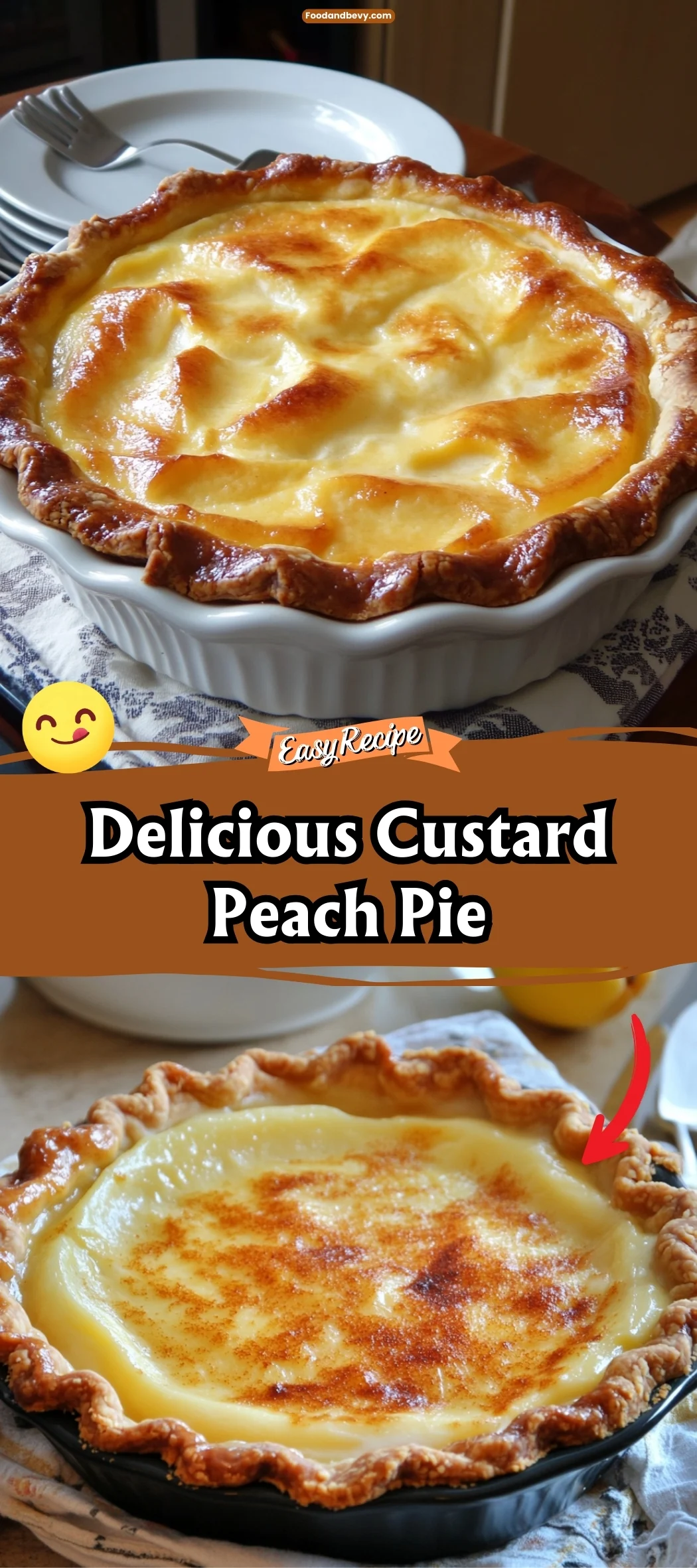 Custard Peach Pie