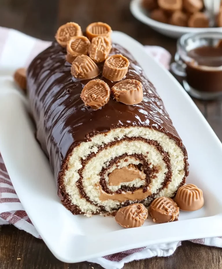 Easy Peanut Butter Cup Cake Roll
