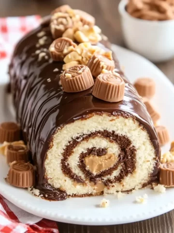 Easy Peanut Butter Cup Cake Roll