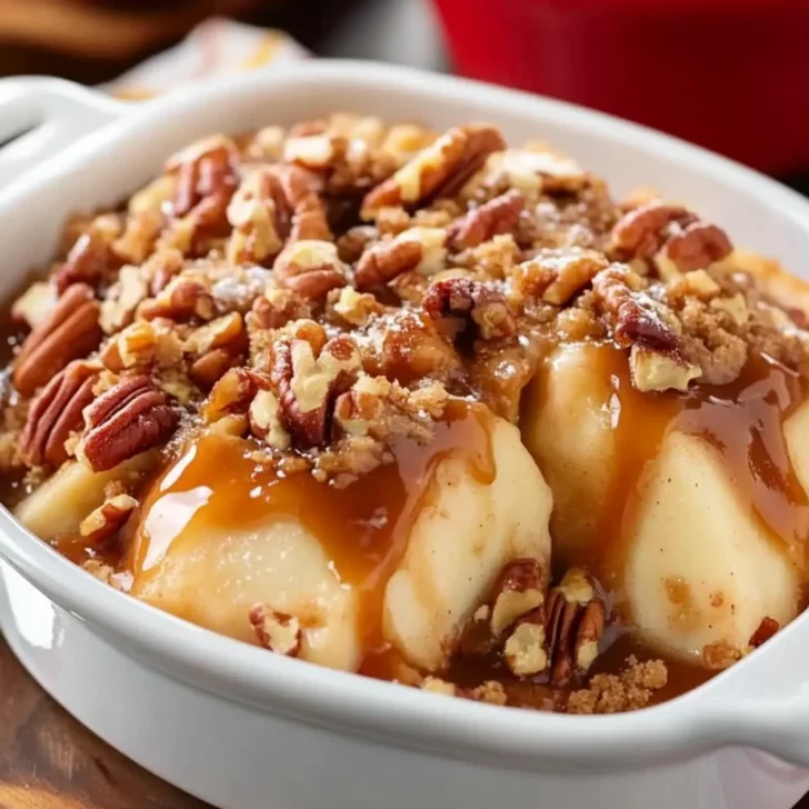 Tasty Caramel Apple Pecan Cobbler