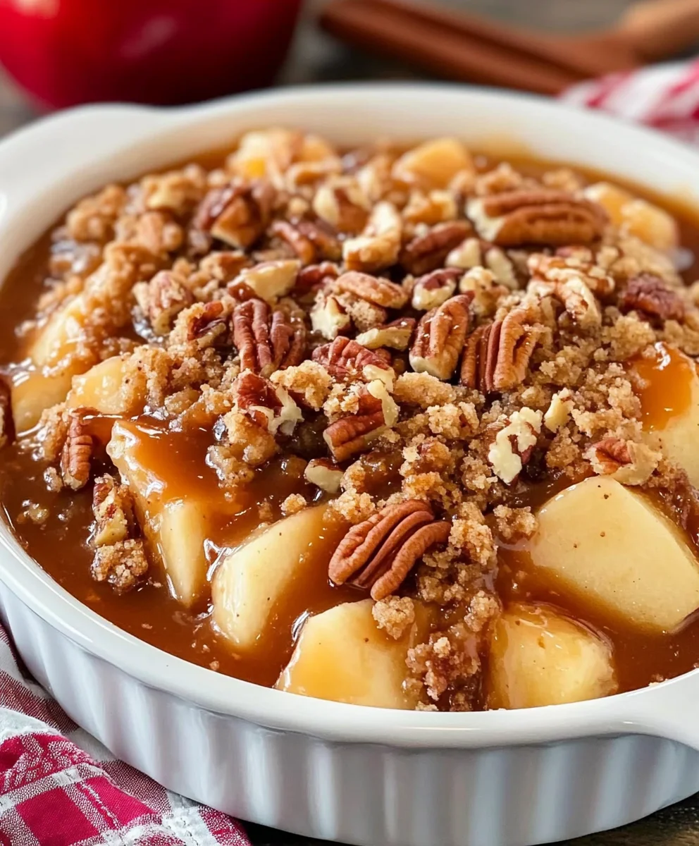 Tasty Caramel Apple Pecan Cobbler