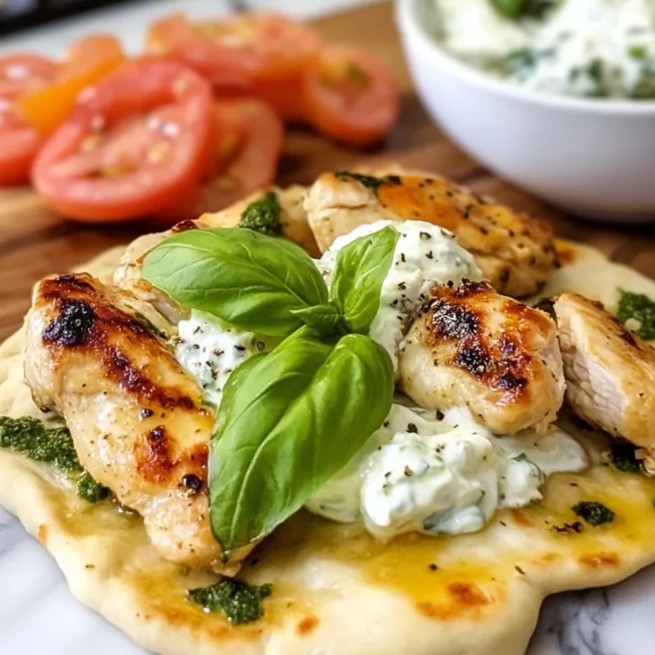 Tzatziki Chicken & Veggie Naan Pizza