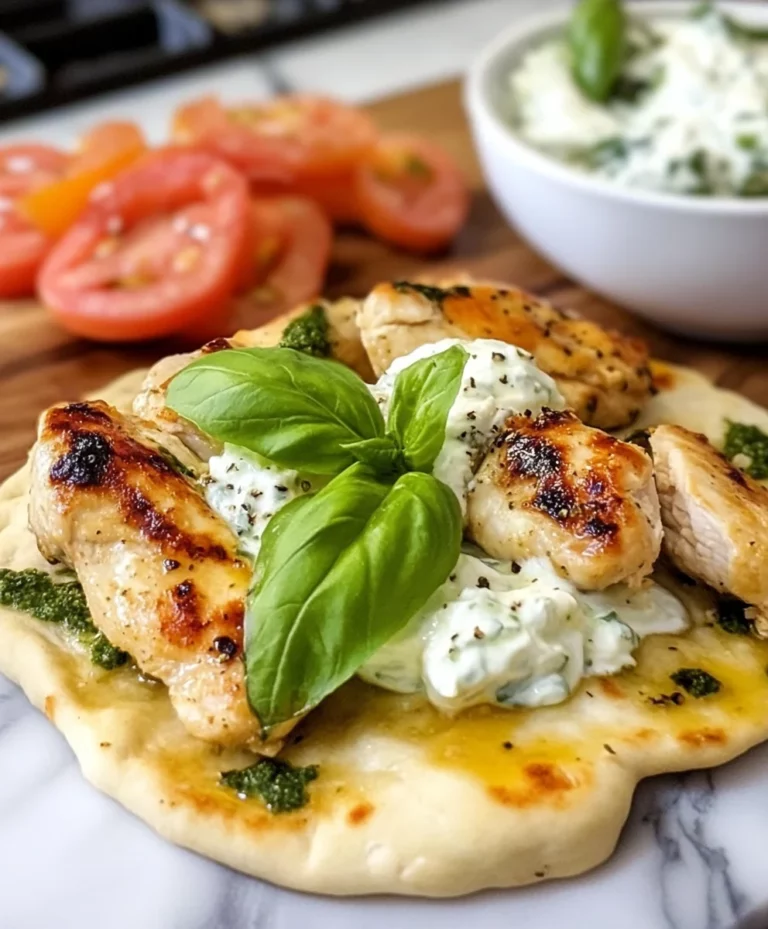 Tzatziki Chicken & Veggie Naan Pizza