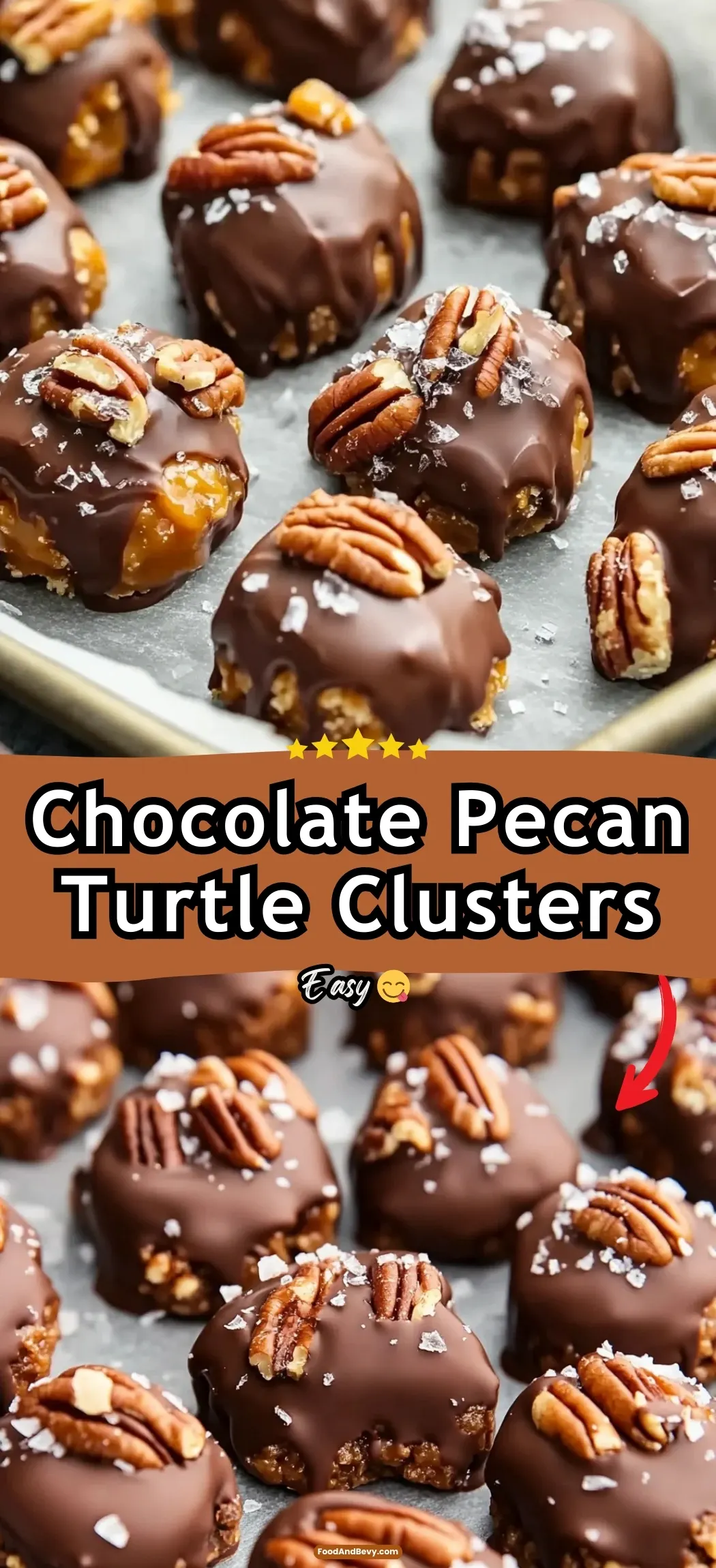 Chocolate Pecan Turtle Clusters