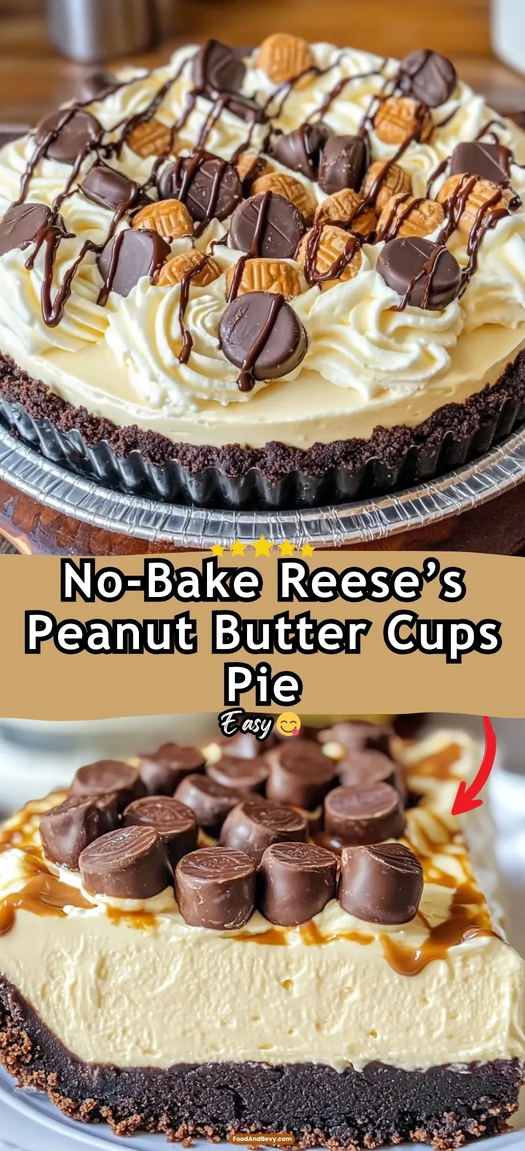 No-Bake Reese’s Peanut Butter Cups Pie