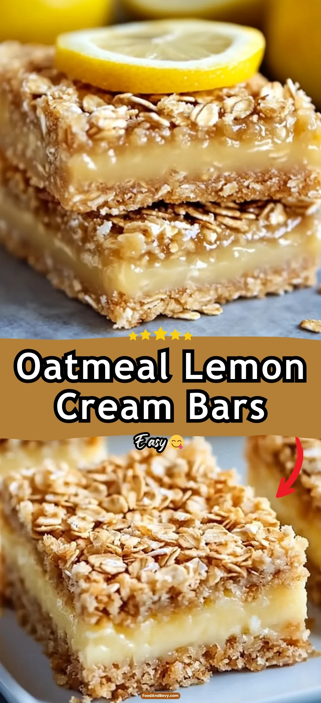Oatmeal Lemon Cream Bars