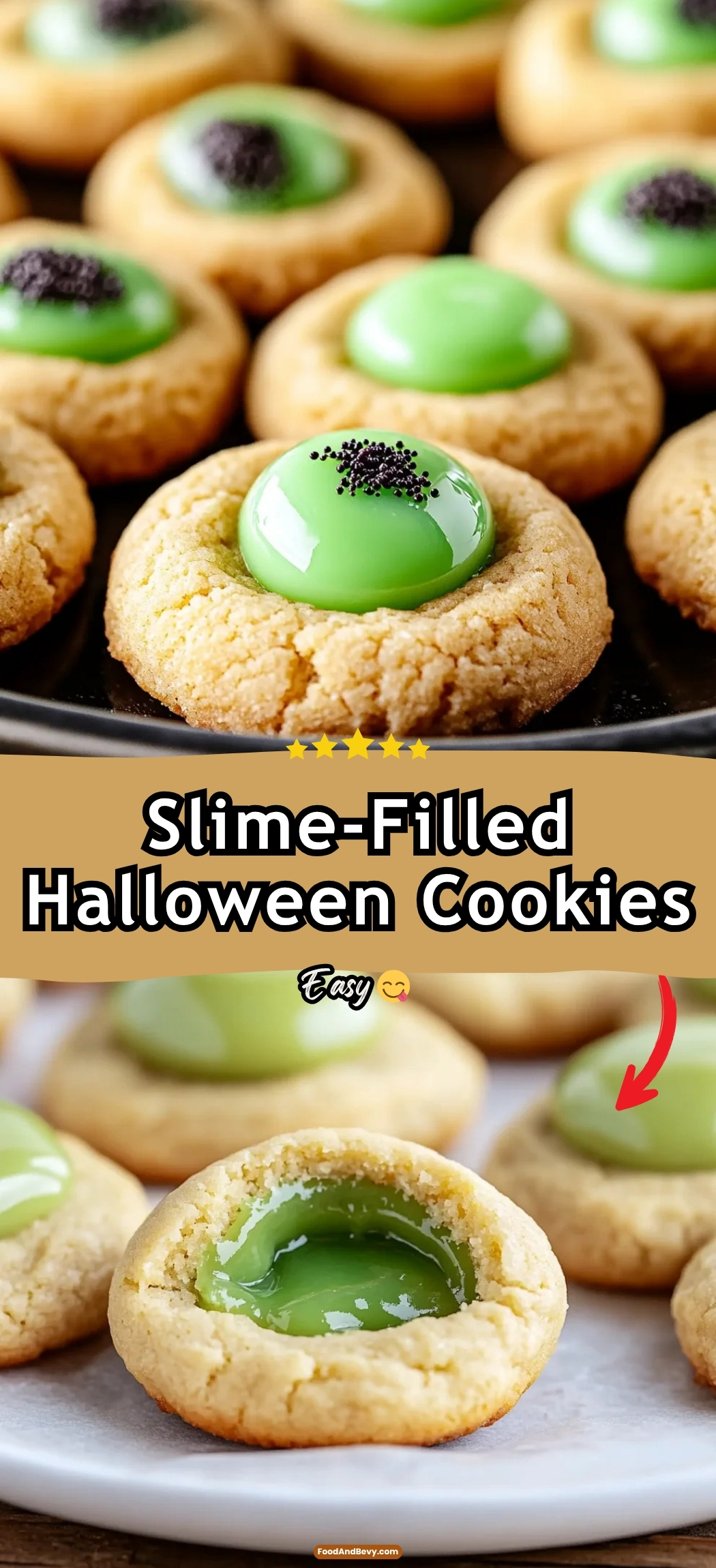 Slime-Filled Halloween Cookies