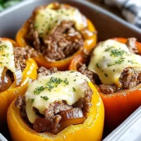 Easiest Philly Cheesesteak Stuffed Peppers