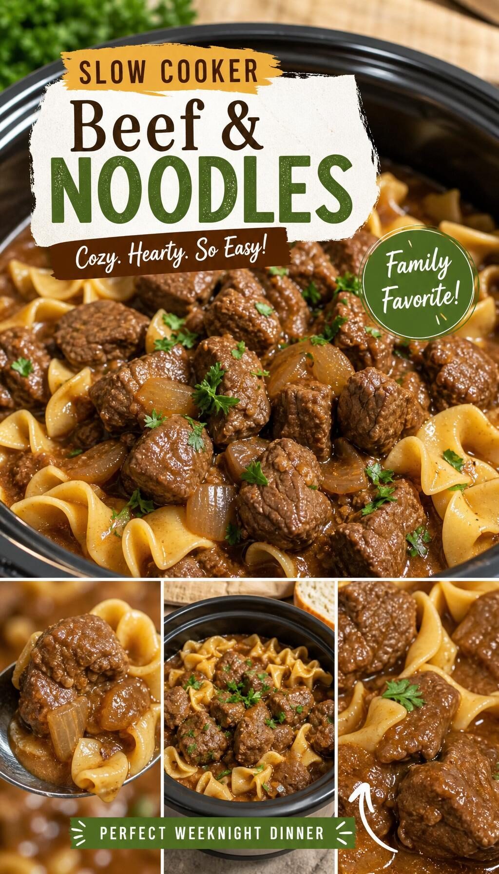 Crockpot Beef Tips & Noodles