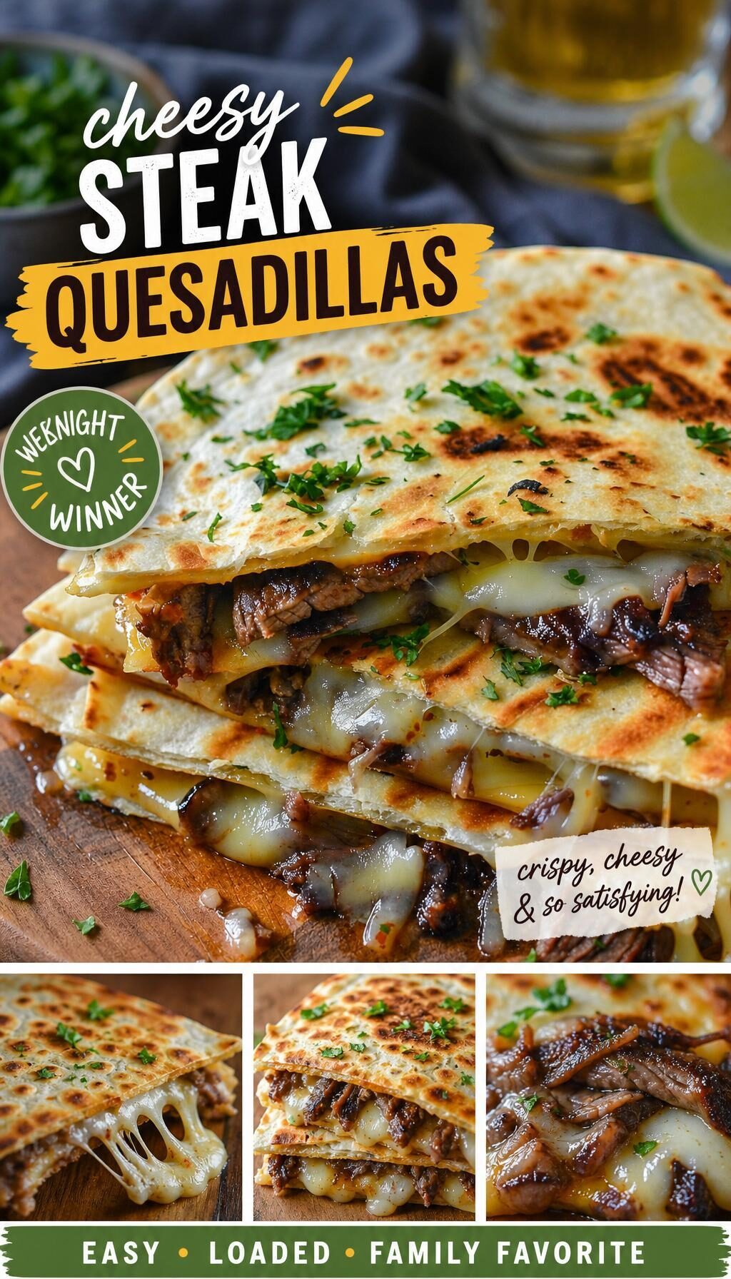Philly Cheese Steak Quesadillas