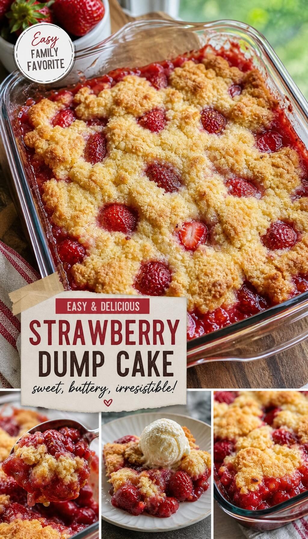 Strawberry Cheesecake Dump Cake