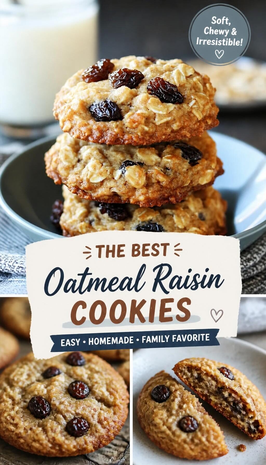 Moist And Chewy Banana Oatmeal Raisin Cookies